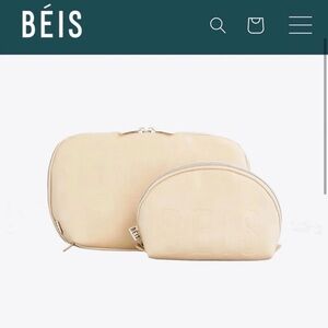 BEIS Tan Cosmetic Bag Set